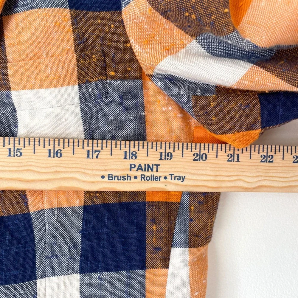 Vintage Plaid Blazer Sport Coat Textured Slub Two Button XL Retro Preppy 70s